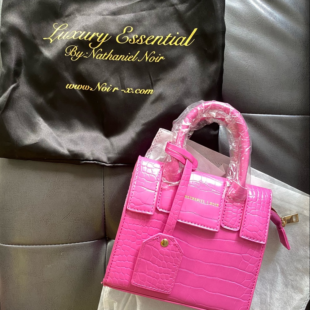 Nathaniel Noir The bordeaux croc mini (hot pink)